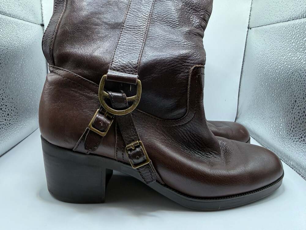 Ralph Lauren Calvina Brown Leather Riding Boots